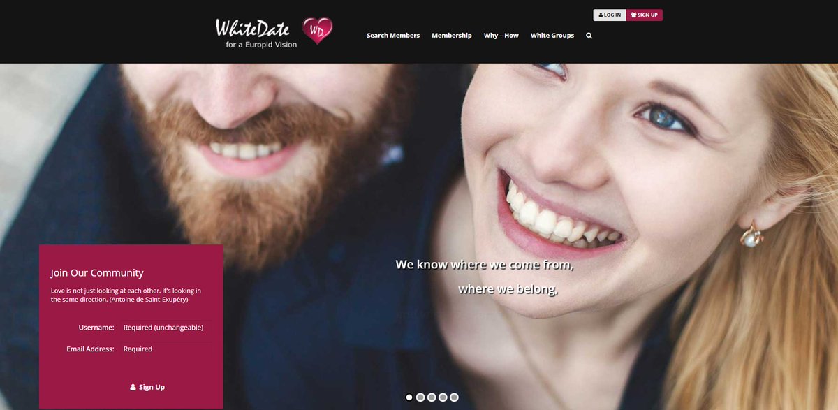 🔴DATING FOR EUROPEANS🔴

WhiteDate.Net is the only dating website exclusively for Europeans. In an increasingly globalized world, it's hard for Europeans to find compatible partners with a similar ethnic background. Anti-racism has become a state religion. A taboo