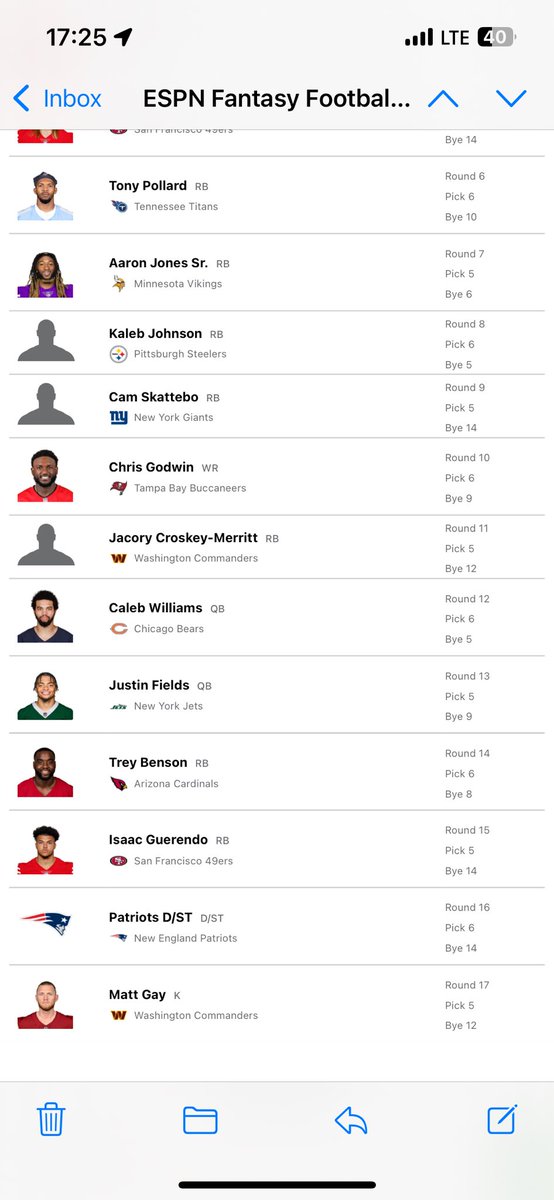 storey1388's tweet photo. @SiriusXMFantasy #roastmydraft https://t.co/rZTrkNgPmM