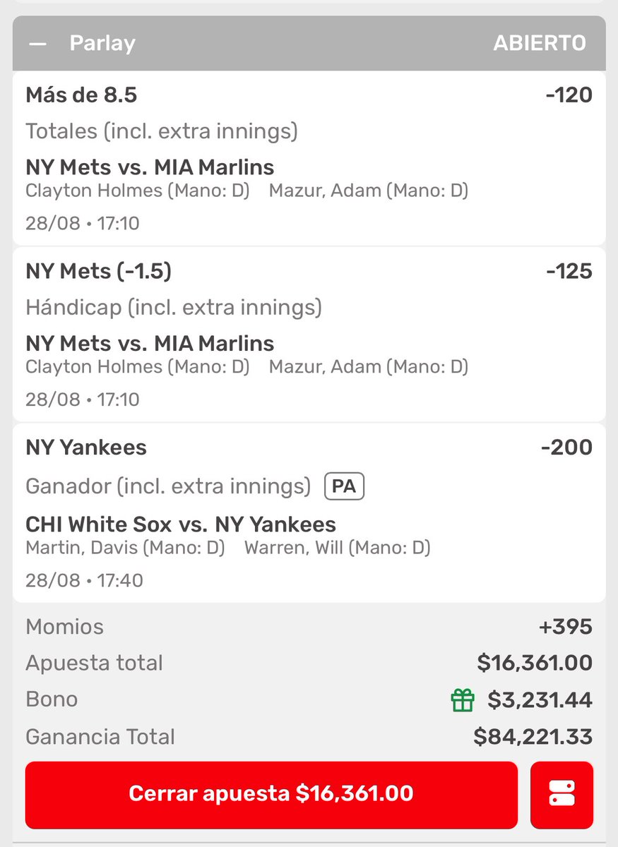 AlexisP52987312's tweet photo. Buenas tardes padres
Hoy vamos con este triplete un poco más riesgoso, ya saben padres pura buena vibra y regálenme su RT y deséenme suerte 🍀 https://t.co/OiopD8xwSk