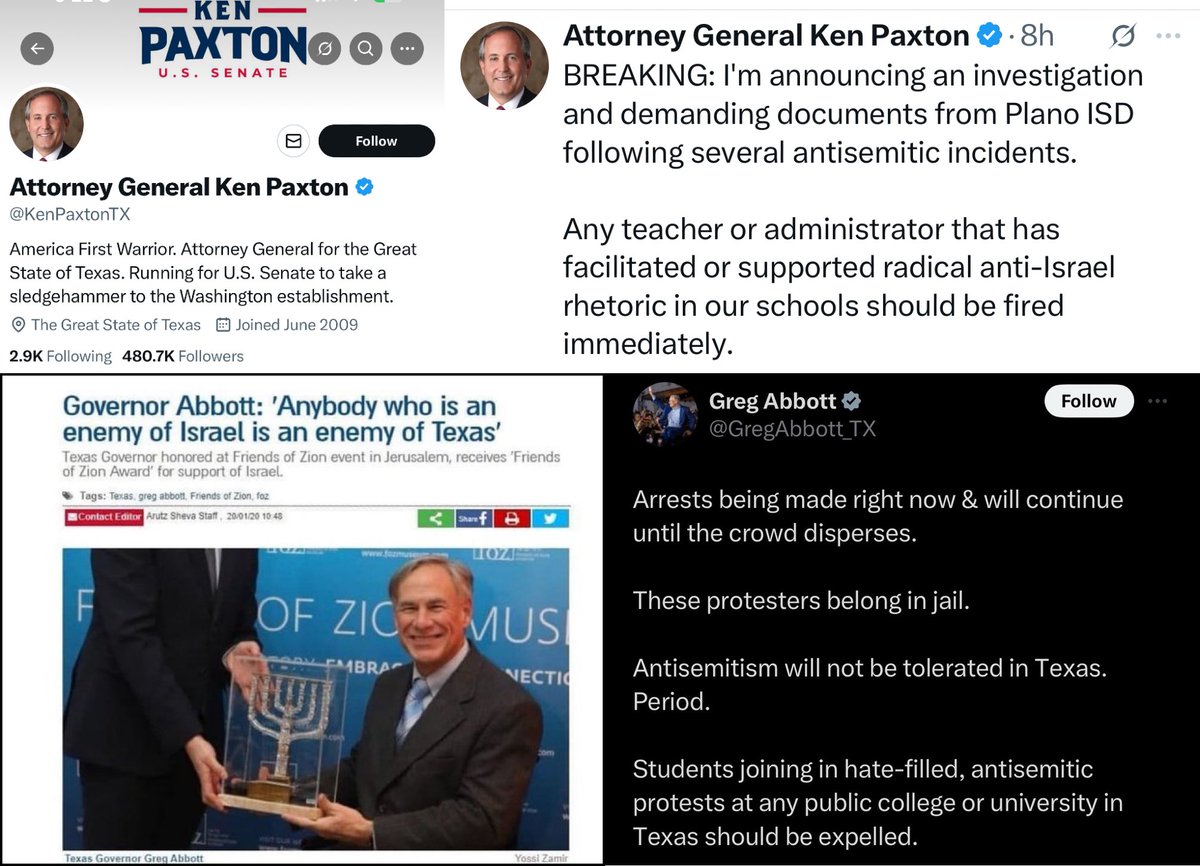 Why is the state of Texas obsessed with investigating antisemitism? First governor Abbott, and now AG Ken Paxton! 

To know who rules over you, figure out who you can’t criticize!