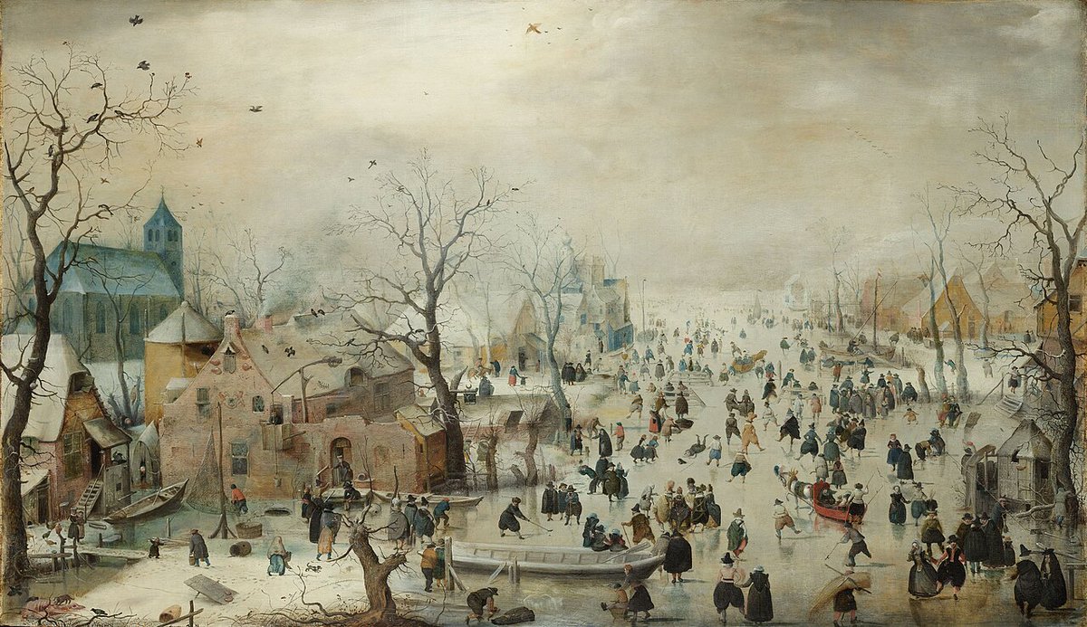 Os propongo un juego:
La próxima vez que veáis un cuadro de Hendrick Avercamp, las típicas escenas invernales de esa Pequeña edad de hielo, más acusada en el norte de europa, y cuyos paisajes nevados tanto pintó, buscad su firma escondida, al que mea o al señor "evacuando" 😄