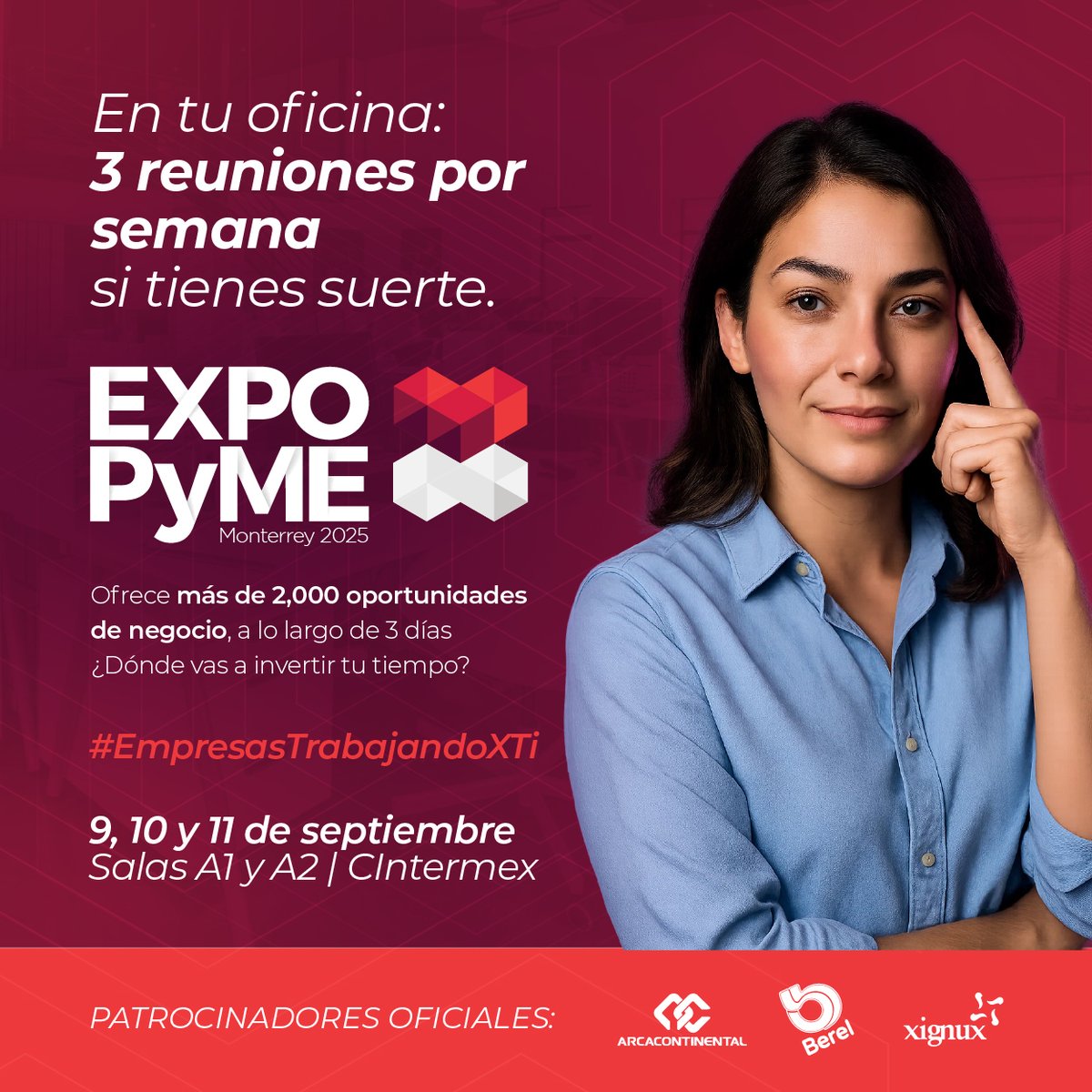 En Expo PyME MTY 2025 las ideas se convierten en oportunidades y las alianzas en motores de crecimiento. 🚀 Súmate al encuentro que impulsa la transformación empresarial del norte del país.

🔗 Más información aquí: vozdelasempresas.org/expo-pyme-2025…

#EmpresasTrabajandoXTi
<a href="/caintra_nl/">CAINTRA Nuevo León</a>