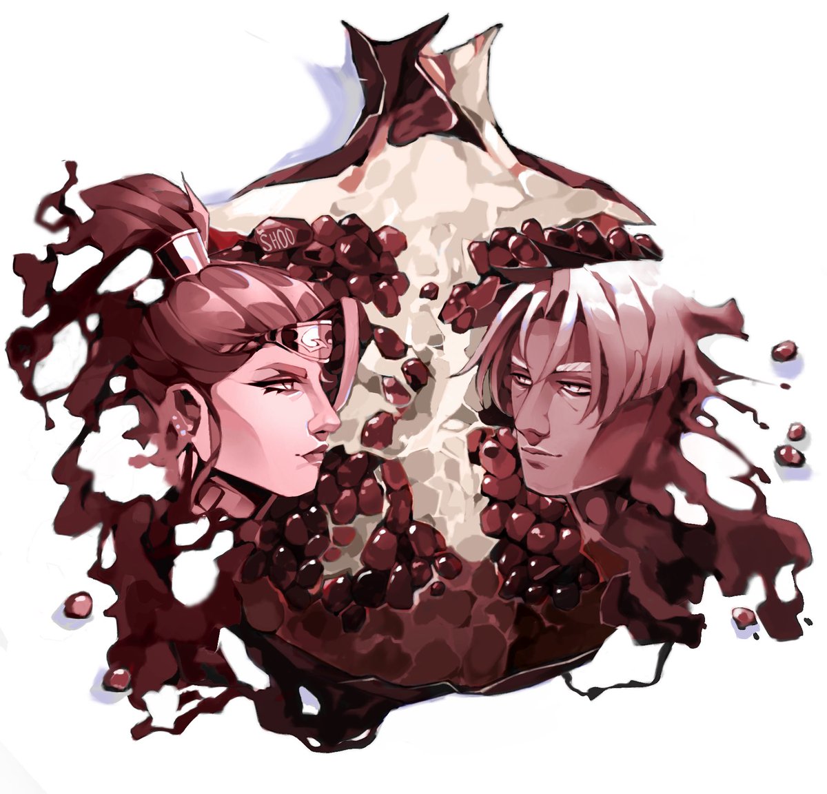 _shoolaces's tweet image. a MegZagThan apple (pomegranate?) trend . about a thousand years late 
#hades