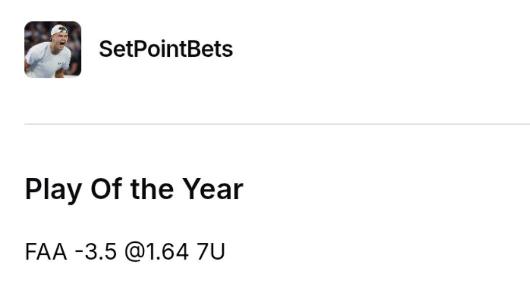 allcappersfreee's tweet image. #SetPointBets POY💀