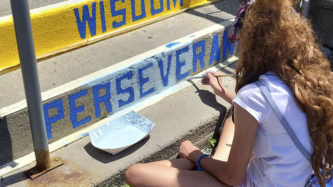 ApexAcademy2's tweet photo. Over the summer, Apex Academy Art Club transformed our back staircase into a learning and inspiration mural! Students painted Moral Focus™ virtues and counting progressions, reinforcing lessons and sparking creativity.

Learn more: https://t.co/omkYJR7fEZ
#ApexAcademy https://t.co/appYuauiA8