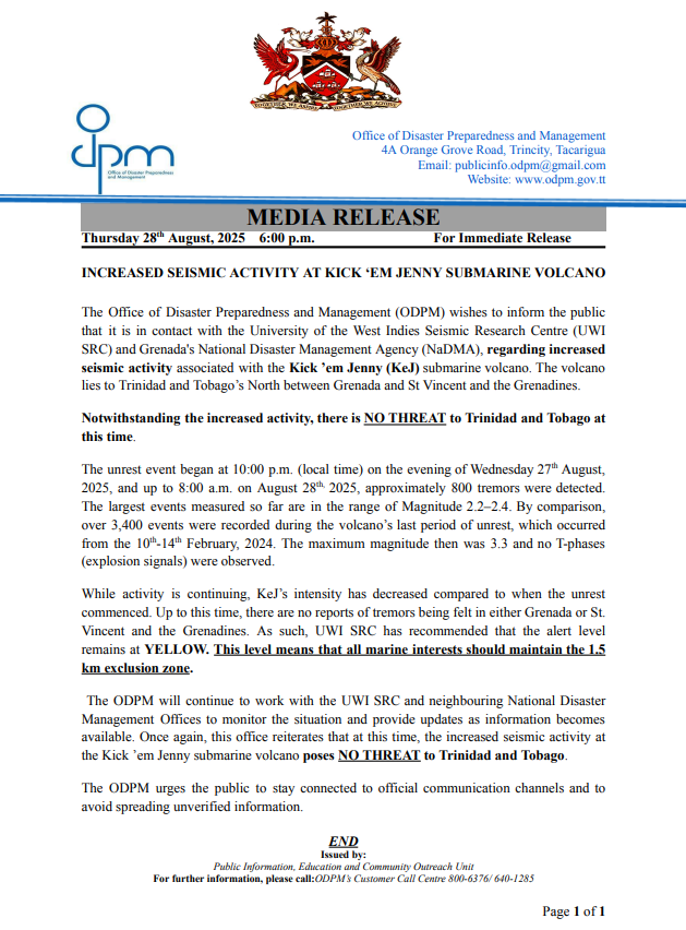 ODPM Trinidad and Tobago tweet media