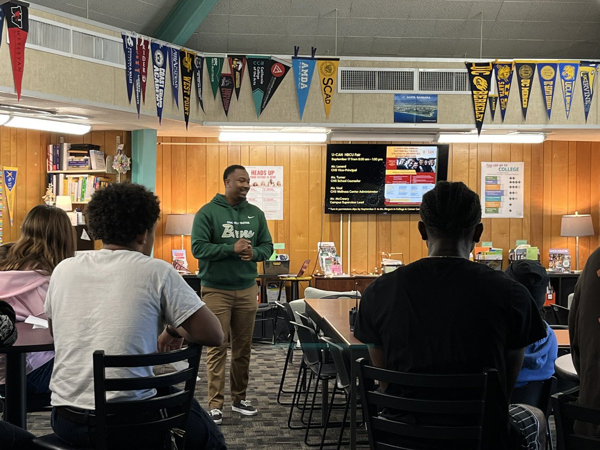 ConcordHighCCC's tweet photo. HBCU presentation in the college and career center by Concord High administrators, counselor, and staff who are HBCU alumni! https://t.co/lrwSDu6HJQ