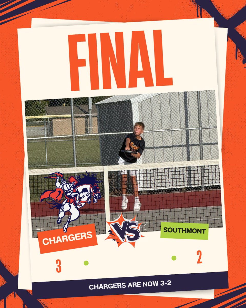 Chargers take down the Mounties 3-2. They are now 1-0 in MAC play. JV comes away with a 5-0 victory. Winners: Carter Thompson 3S Keaton Brown/Cayden Keller 1D Piersyn Joyce/Kohen Bonebrake 2D