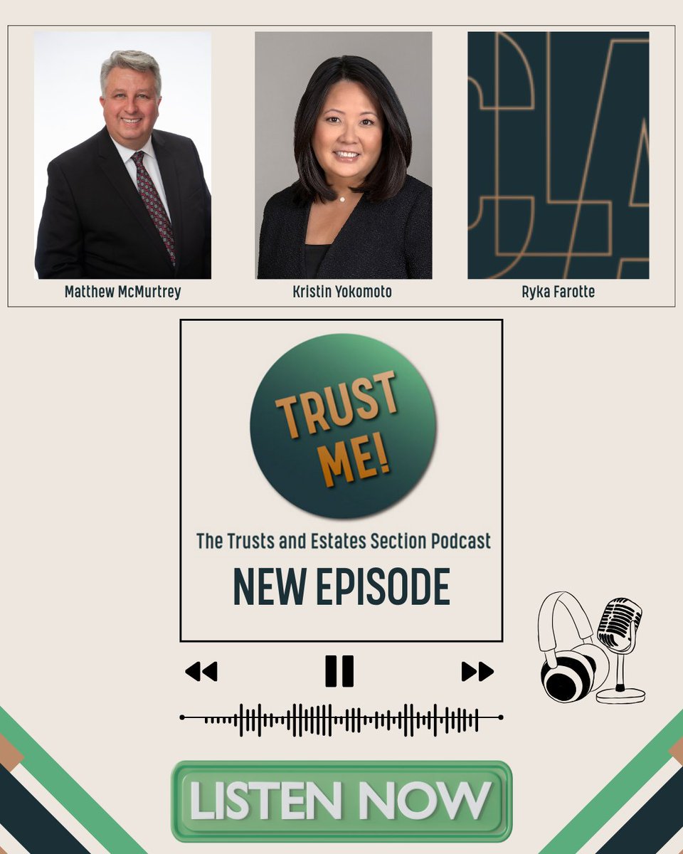 CLATrusts's tweet image. 🎙️ SEASON 5, EPISODE 9 - What TEXCOM Does and How You Can Become Involved

Learn more about the focus of TEXCOM’s Legislation, Estate Planning, Incapacity, Trust Administration, and Litigation Committees and how you can become involved.

🎶 Listen here: bit.ly/45ExhZL