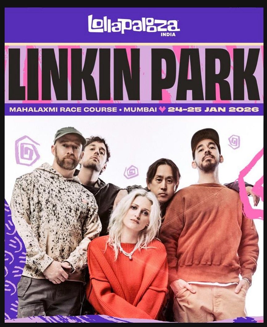 Pela primeira vez na sua carreira, os Linkin Park irão atuar na Índia, no Festival Lollapalooza, em Janeiro de 2026! 🔥 🇮🇳