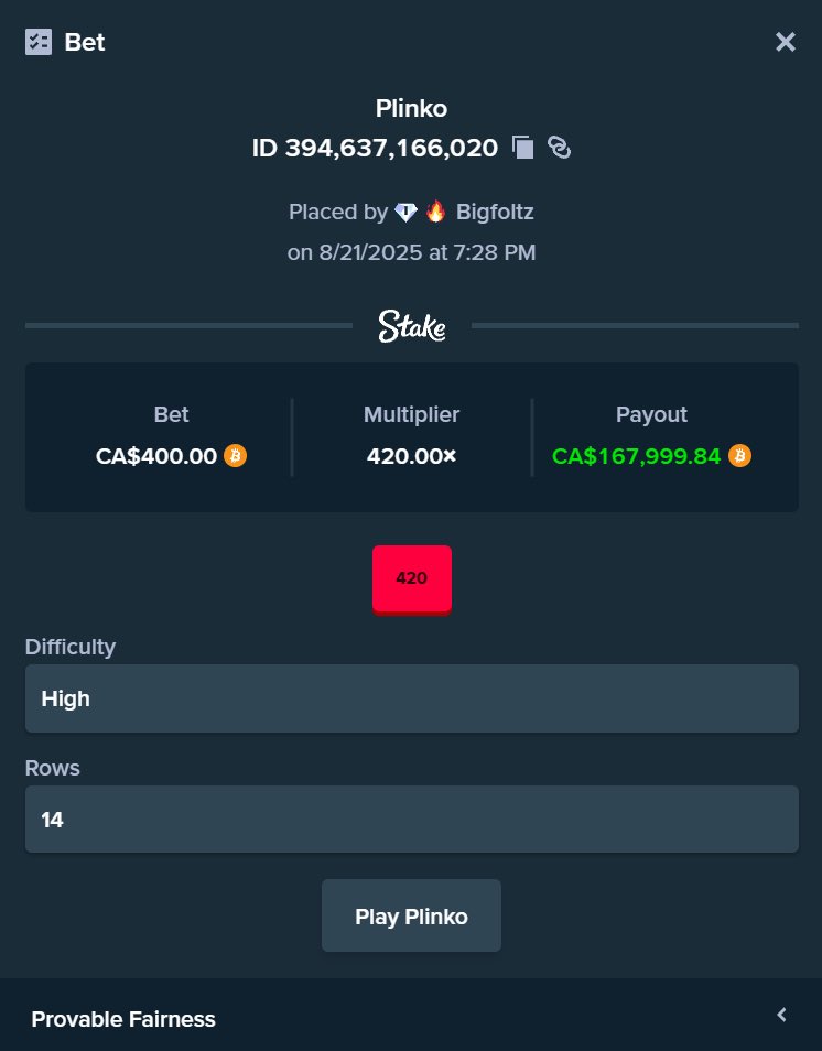 Plinko did it again 🔥🔥

What’s your biggest plinko win ever? 

$100 4 x $25 

✅LIKE/RT
✅FOLLOW 

DROP YOUR STAKE NAMES 👇