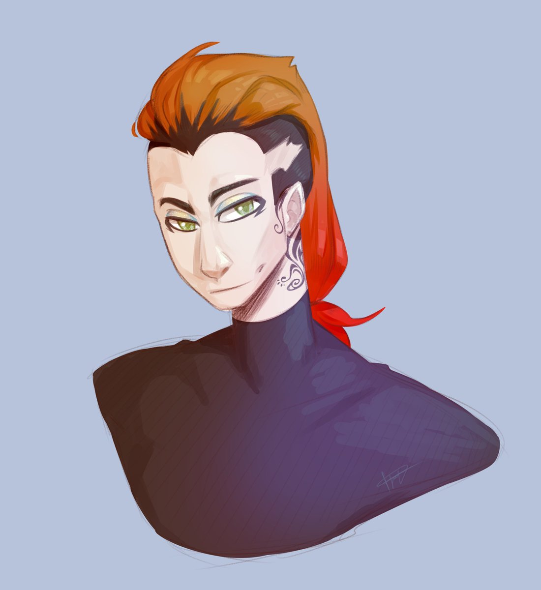 ILoveFraxus's tweet photo. I finally made the color for Ren. A friend helped with the extra details that made the design less boring.  #oc #kpopdemonhunters https://t.co/cFAuOwMVfu
