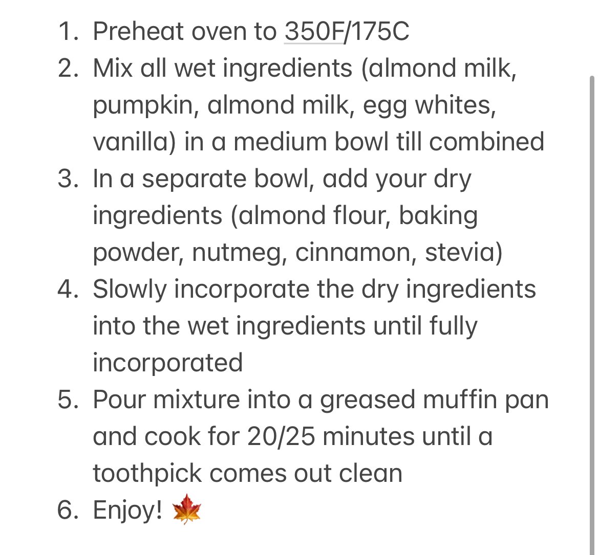 strvingclara's tweet photo. 👻 posting low cal fall recipes every day till halloween
⋆.ೃ࿔*:・🍂🍁edition one
#edtwt #lowcalorierecipes #lowcal
52cal/each pumpkin spice muffins ᢉ𐭩 https://t.co/FOb6n6lGgz