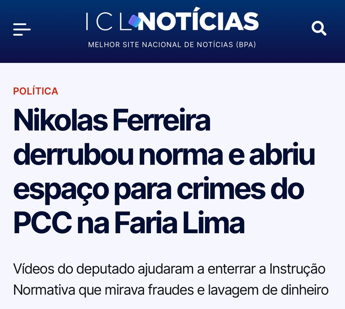 A culpa do tráfico de drogas, da organização criminosa e da lavagem de dinheiro é de um vídeo feito em rede social sobre o pix? Um vídeo de camiseta preta do Nikolas teria favorecido o maior esquema de lavagem de dinheiro do tráfico de drogas da história do Brasil?
É preciso