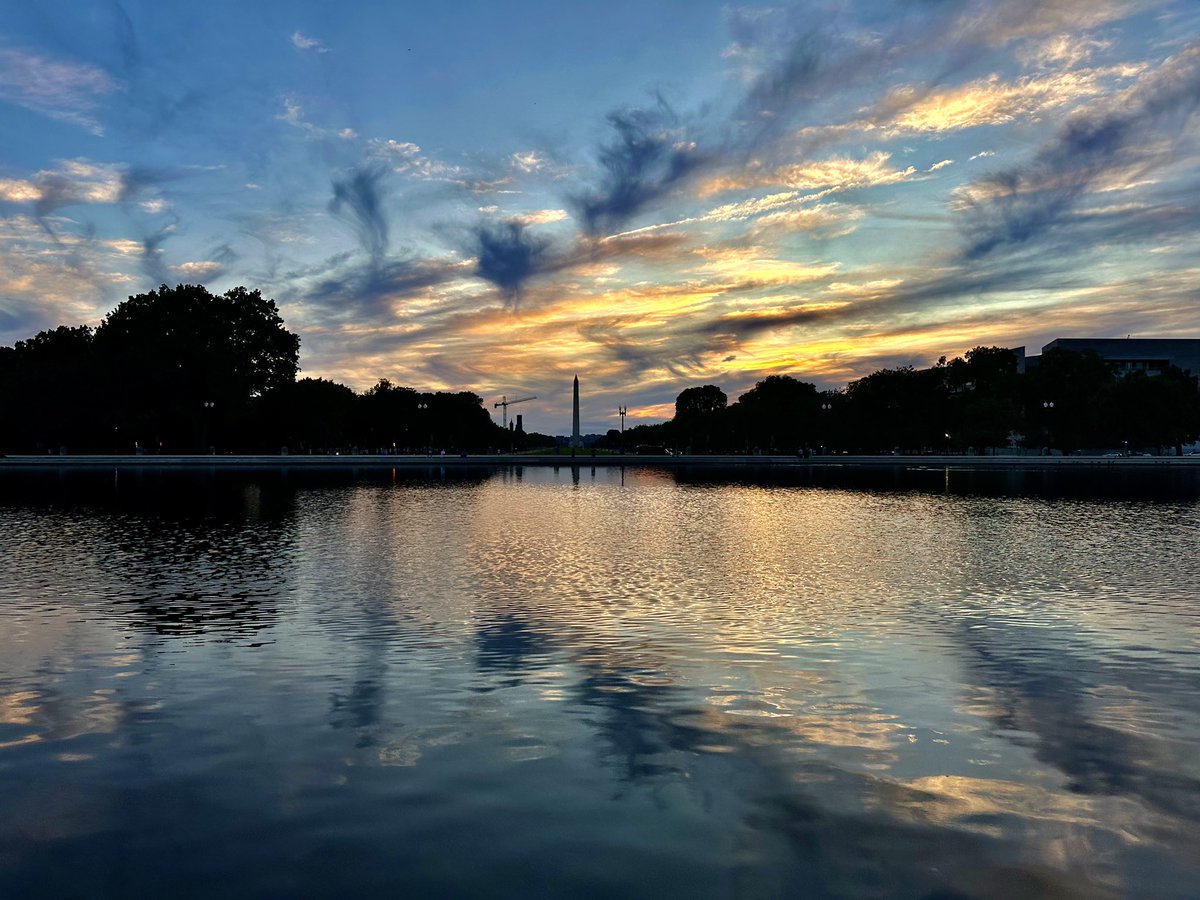 Washington Monument at sunset, as viewed across the Capitol Reflecting Pool. Oh, how I love my city.
