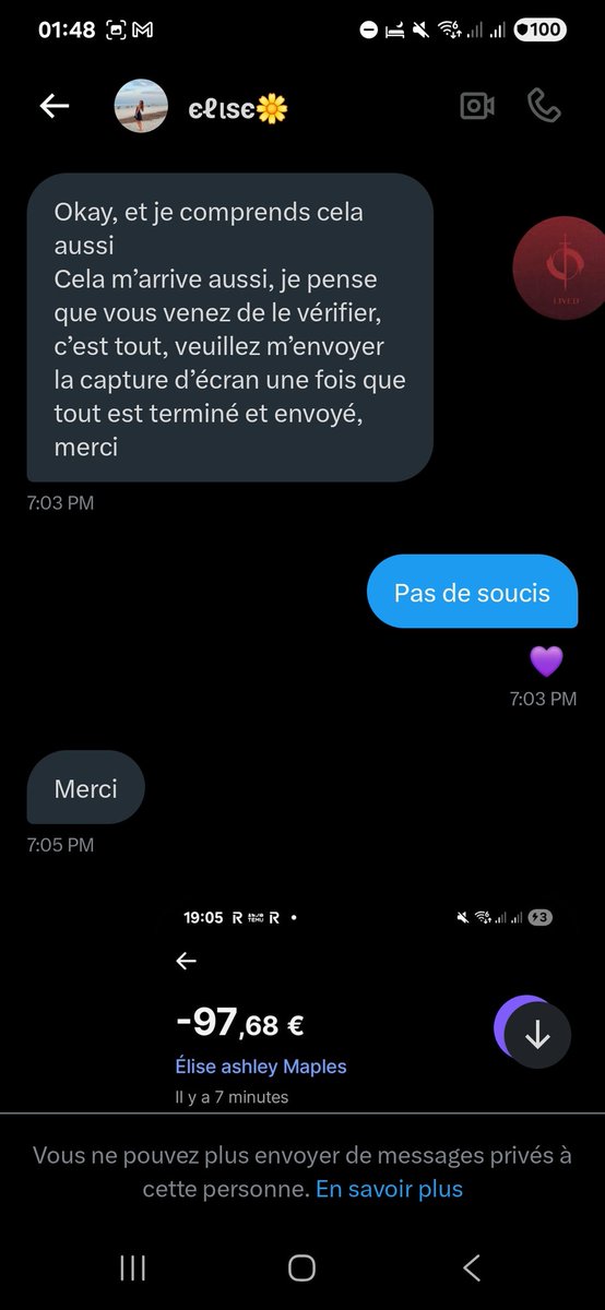 CarolineJourna's tweet photo. A peine le payement effectué qu'elle m'a bloquée sans m'envoyer les billets. Je n'ai plus aucun moyen de la contacter. S'il vous plait signalé la massivement. Je fais en ce moment les démarches pour récupérer mon argent. https://t.co/1tUsakSZLj