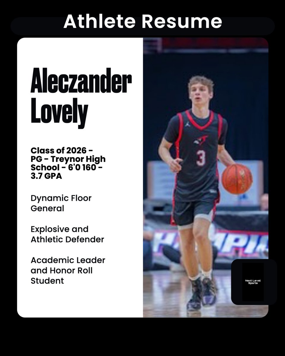 Next Level Sports (@nlevelsports) on Twitter photo Athlete Resume <a href="/Alec_Lovely23/">Alec Lovely</a>
A floor general who is super athletic and a lock down high energy defender
nlevelsports.net/blogs/basketba…
<a href="/JakeSayers2/">Jake Sayers</a> <a href="/KevinMoses38/">Kevin Moses LLC</a>
#NextLevelSports #recruitme #2026 #pg Athlete Resume <a href="/Alec_Lovely23/">Alec Lovely</a>
A floor general who is super athletic and a lock down high energy defender
nlevelsports.net/blogs/basketba…
<a href="/JakeSayers2/">Jake Sayers</a> <a href="/KevinMoses38/">Kevin Moses LLC</a>
#NextLevelSports #recruitme #2026 #pg