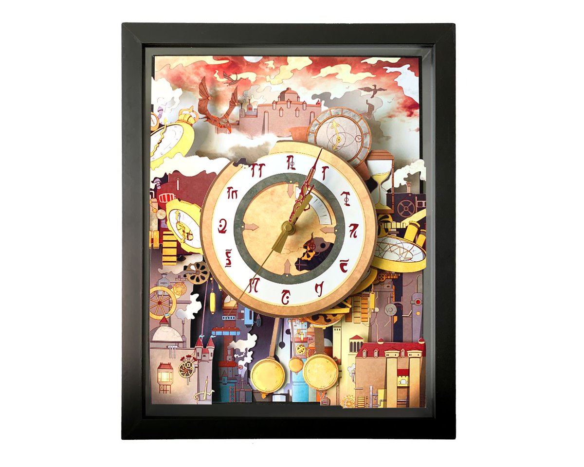 subconsciousrlm's tweet photo. 'The Clockwork City' - This piece is still one of my all time favorite original works. I explored intricate clockwork mechanisms and steampunk themes and it was easy to get lost in the details. Available as a Print, Desk Mat, and moving Shadowbox Art. https://t.co/ATJsEZDVdM