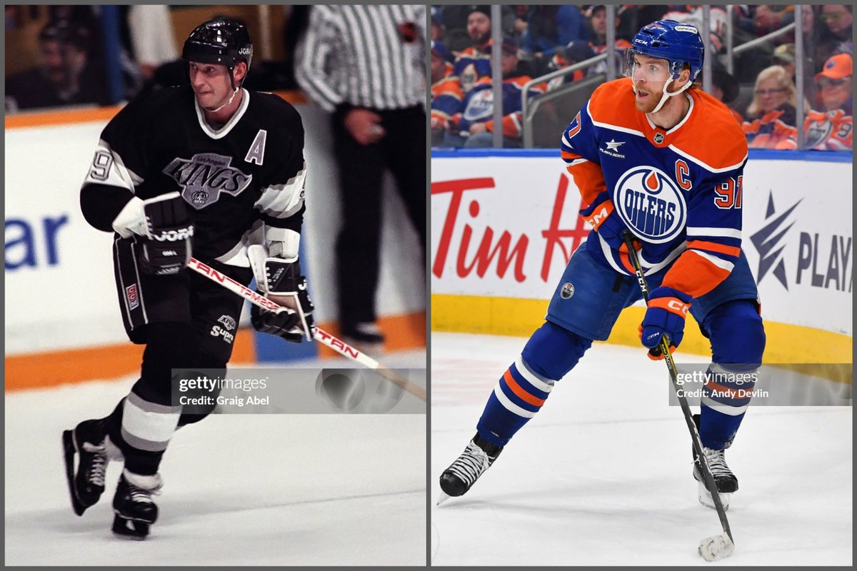 EricJFriesen's tweet photo. Here's the list of players in NHL history with five Art Ross Trophies, three Hart Memorial Trophies, four Ted Lindsay Awards, one Conn Smythe Trophy and eight 100-point seasons by age 28.

1. Wayne Gretzky

2. Connor McDavid

That's it. https://t.co/wttWmOSc6J