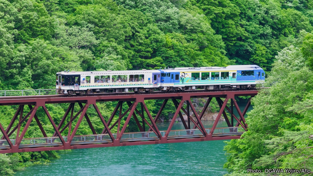 JapanGov's tweet photo. All aboard @AIZU_HappyTrain π for a journey of scenic beauty and discovery! Savor breathtaking vistas ποΈ along the Agano River, try hands-on train-driving, & even meet a friendly feline stationmaster πΊ.
#JapanOnTrack #RegionalRevitalization https://t.co/KGpbLnYfiR