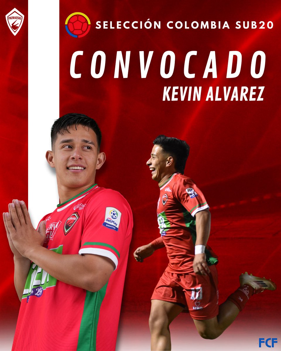¡Con orgullo y emoción les compartimos una gran noticia! Nuestro talentoso jugador Kevin Álvarez 
ha sido convocado a la Selección Colombia Sub-20
¡Un paso gigante en su carrera y un motivo de celebración para todos! #OrgulloNacional #VamosColombia
#KevinÁlvarez #Sub20 ⚽️⚔️