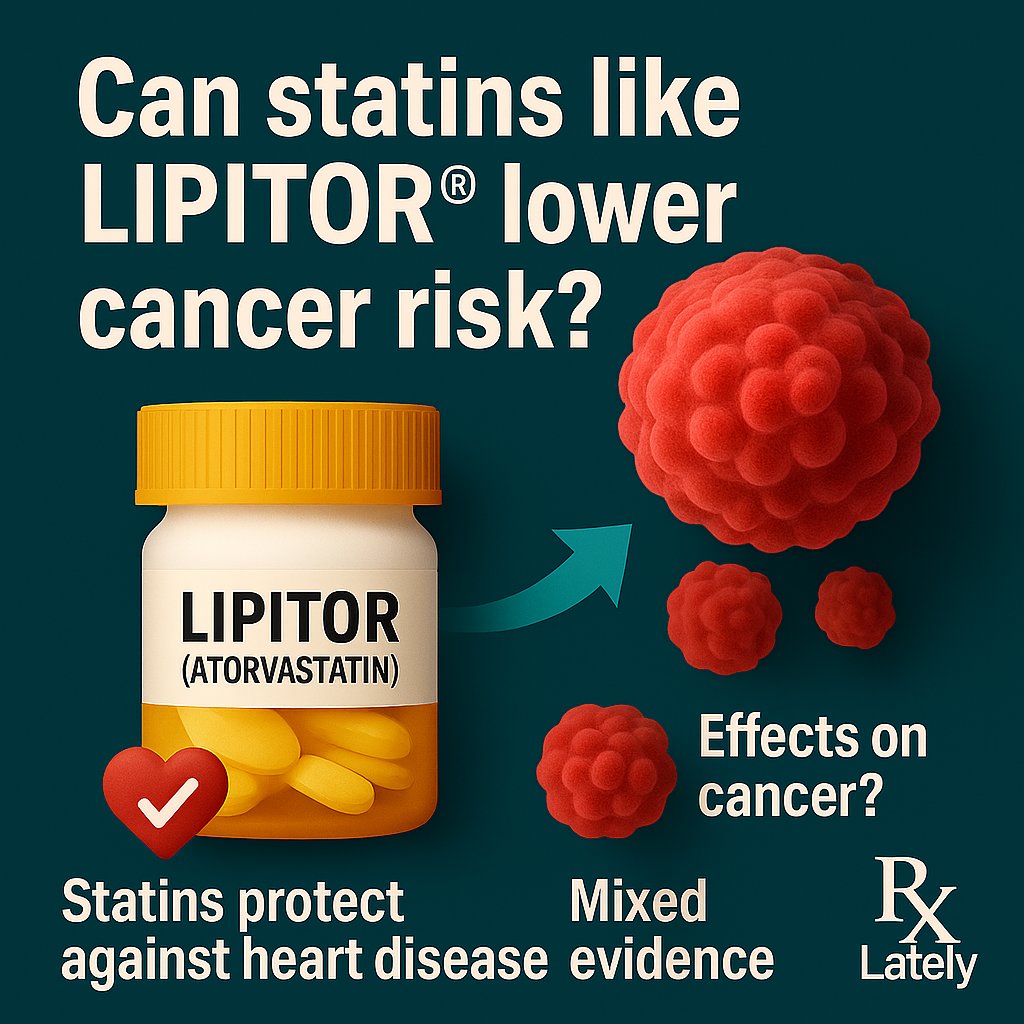 rxlately's tweet photo. Can statins like Lipitor® lower cancer risk?

Proven to protect the heart
Neutral for cancer in randomized trials
Observational studies suggest benefits in liver, colon (colitis), breast, prostate

Source: Lancet CTT Collaboration, 2012

#Statins #Cancer #Lipitor https://t.co/rEJiB5Mxcf