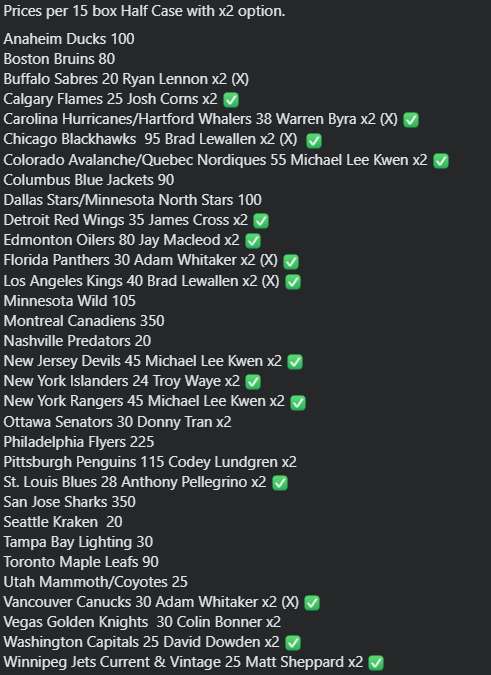 🔥 Join our new 24-25 UD Clear Cut #GroupBreaks! 🔥 

We have 2 Master Case breaks open. Both have the x2 option for Inner Cases. 

💰 Prices in 🇨🇦! Up to $10 off any team for all 1st time breakers! 

⏬️ To join, comment on this post or shoot me a DM ⏬️