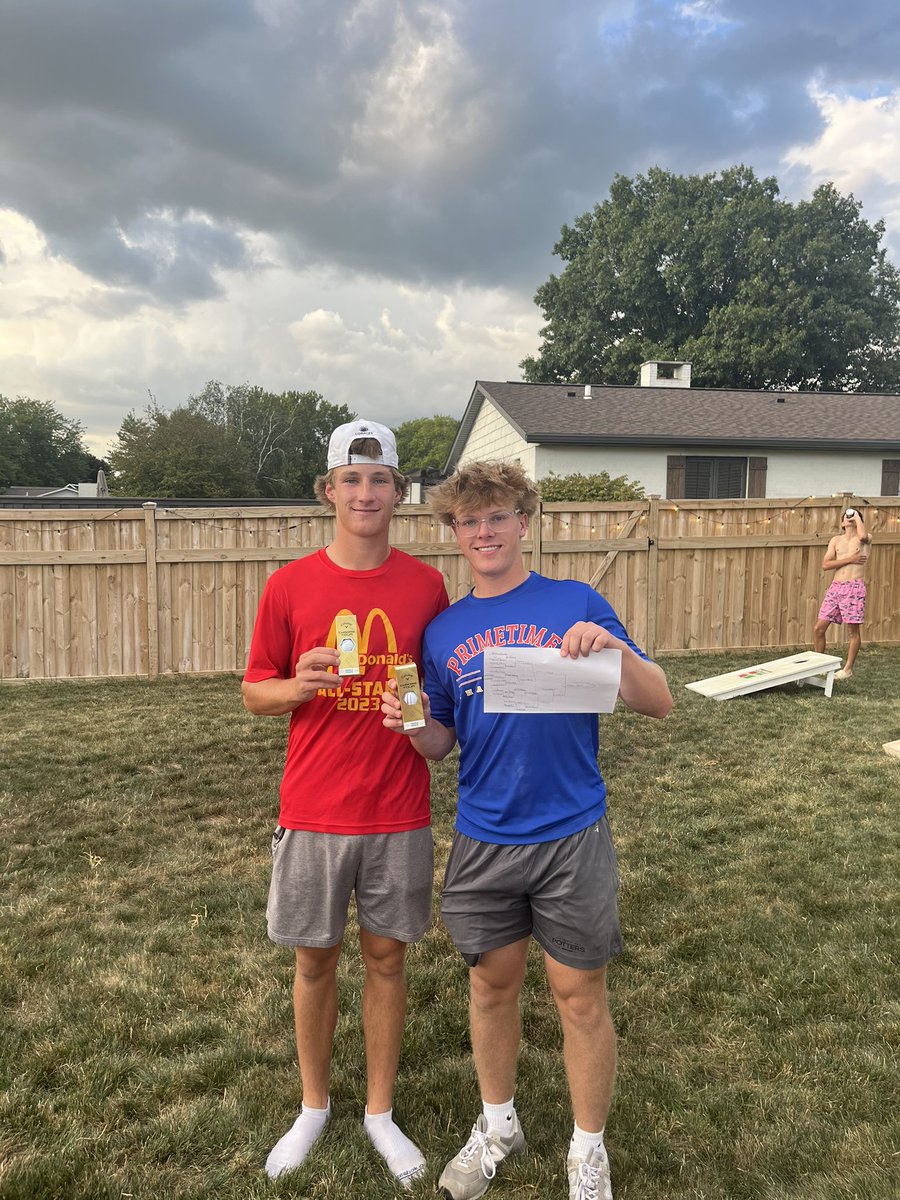 GolfMorton's tweet photo. Can’t have team bonding without a little competition. Owen Adams and Bek Powers take home the bags tournament! https://t.co/25kj8Rm0x3