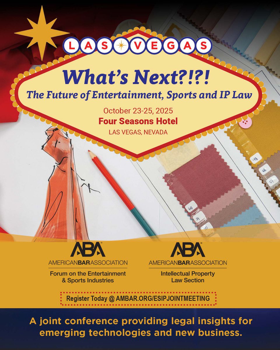 Where can you meet industry insiders facing the hottest legal issues? <a href="/FSLasVegas/">Four Seasons Vegas</a> with the ABA’s Forum on Enter &amp; Sports + IP Law Section for the 2nd year10/23-10/25. Register  here b/f 10/9 to save! events.americanbar.org/event/9fcffe4e… #ABA #iplaw #abaesip2025vegas