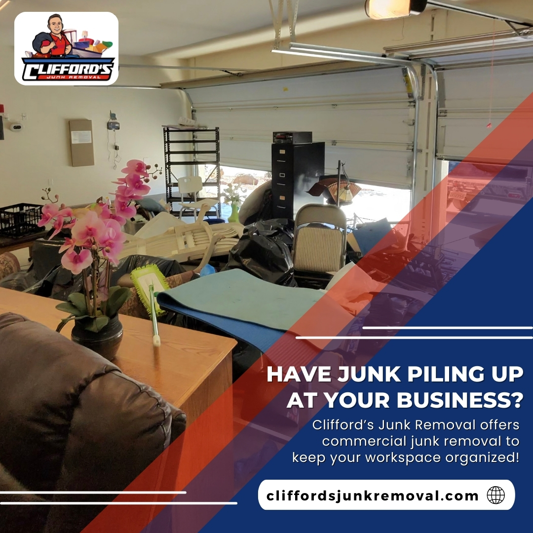 BakerCliff51166's tweet image. 🏢 Have junk piling up at your business? Clifford’s Junk Removal offers commercial junk removal to keep your workspace organized!

Schedule now!
🌐 CliffordsJunkRemoval.com

#CommercialCleanup #BusinessSolutions #JunkRemoval