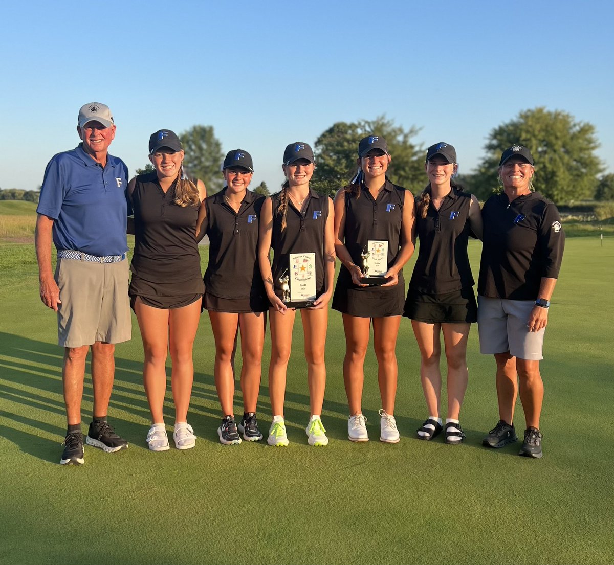 First time since 2004, #7 Lady Cubs shoot 315 and win the Johnson County Girls Championship at The Legends GC. #6 Center Grove runner-up 320. Lexi Ray 73 medalist. Addi Bright 74 runner-up. Remy Davidson 83. Mia Hart 85.  <a href="/GoGrizzlyCubs/">Franklin Athletics</a> <a href="/indianahsgolf/">Indiana HS Golf</a>