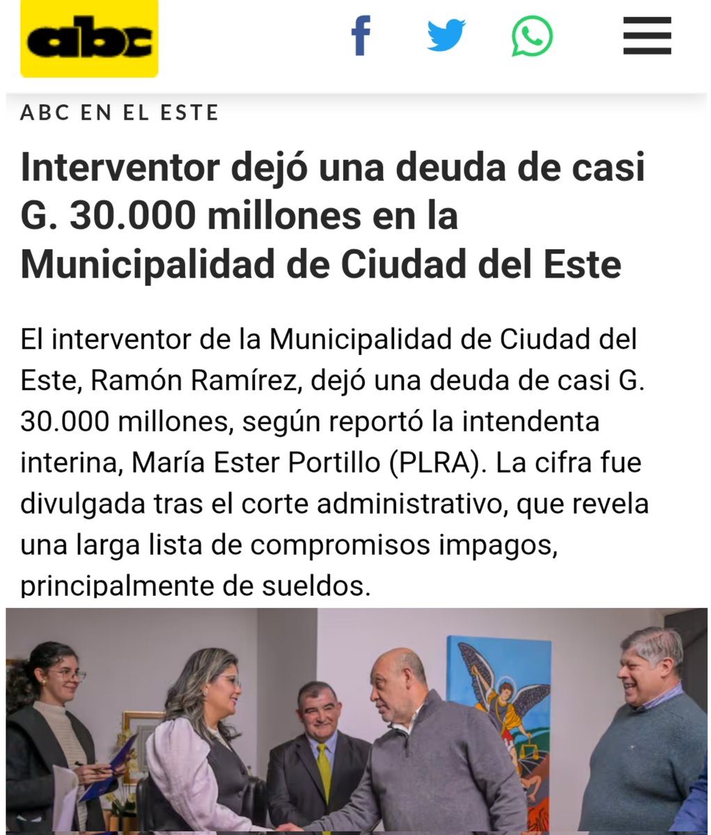 🔴 En solo 2 meses este interventor quebró la Muni de CDE.

💸 La capacidad de los cartistas en general para saquear, quebrar y destruir instituciones públicas no tiene límites.