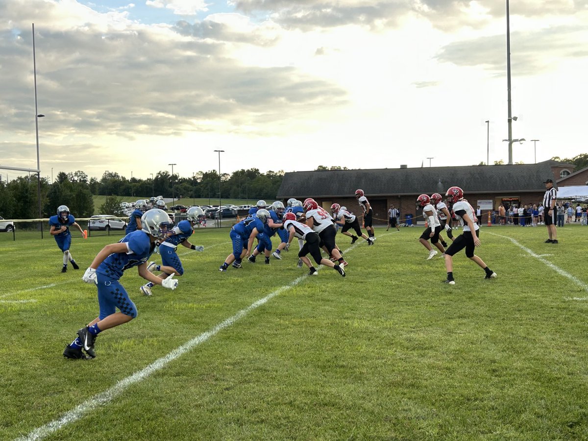 TheKCSD's tweet image. Twenhofel Middle School hosting Turkey Foot on a nice evening for 7th and 8th grade football. #TeamKenton