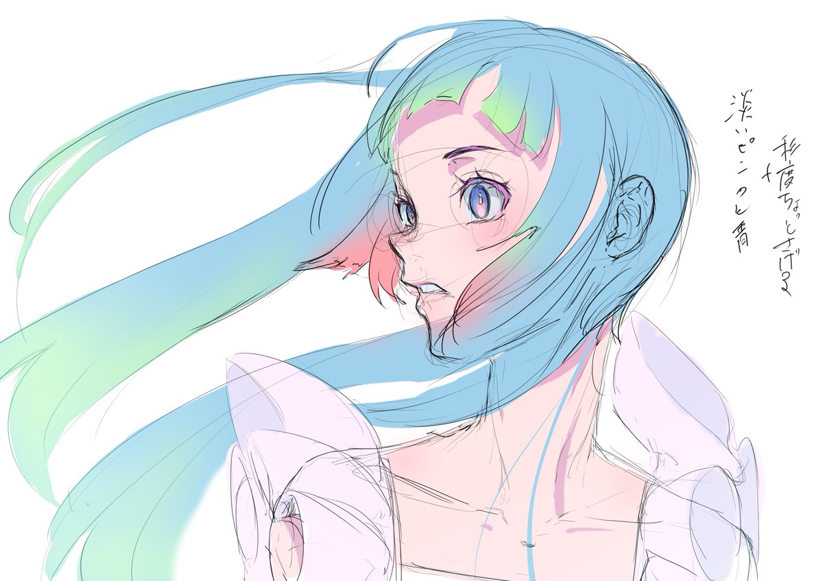 オリジナルイラスト　ラフ画
＃イラスト