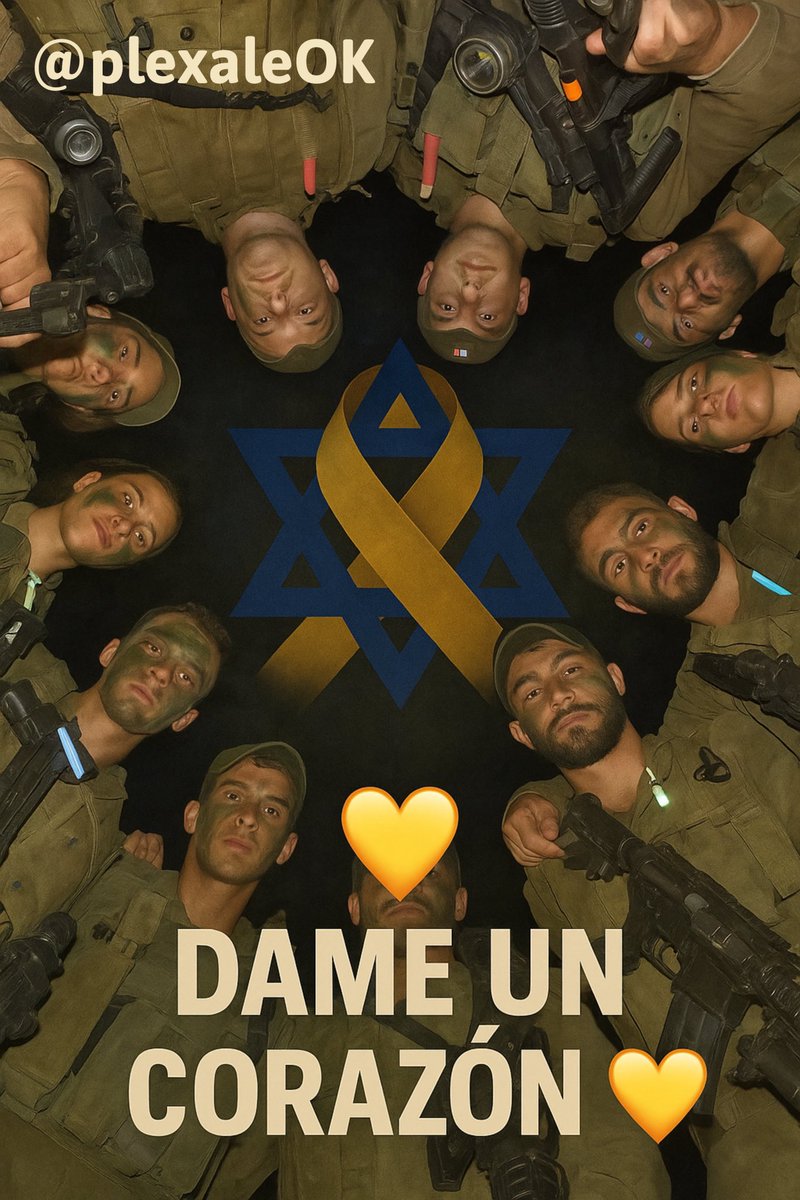 Dame un 💛

Por los rehenes que están aún en cautiverio  sufriendo y soportando cada minuto.
Por los soldados que están cuidándonos y arriesgando sus vidas.

Que regresen TODOS pronto a sus casas.
Que se recuperen los heridos. 

Rezo por ellos. Recemos por ellos.
 🇮🇱❤️🙏🏻