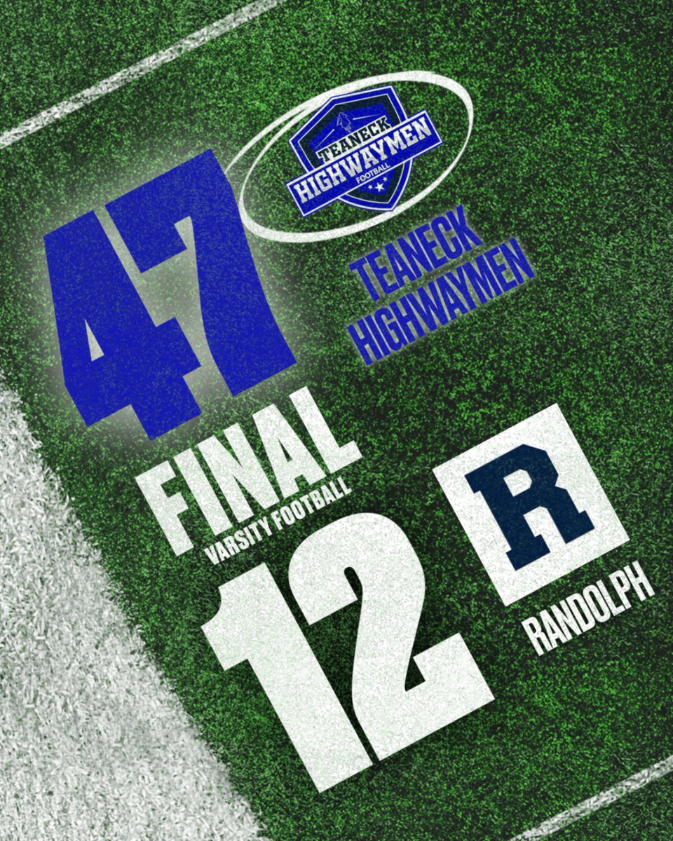 🏈🔥 VICTORY! 🔥🏈

The Teaneck Highwaymen open the season in dominating fashion with a 47–12 win over Randolph! 🔥

The Highwaymen move to 1–0 on the week…. 👀💪

#Highwaymen #TeaneckPride #1and0