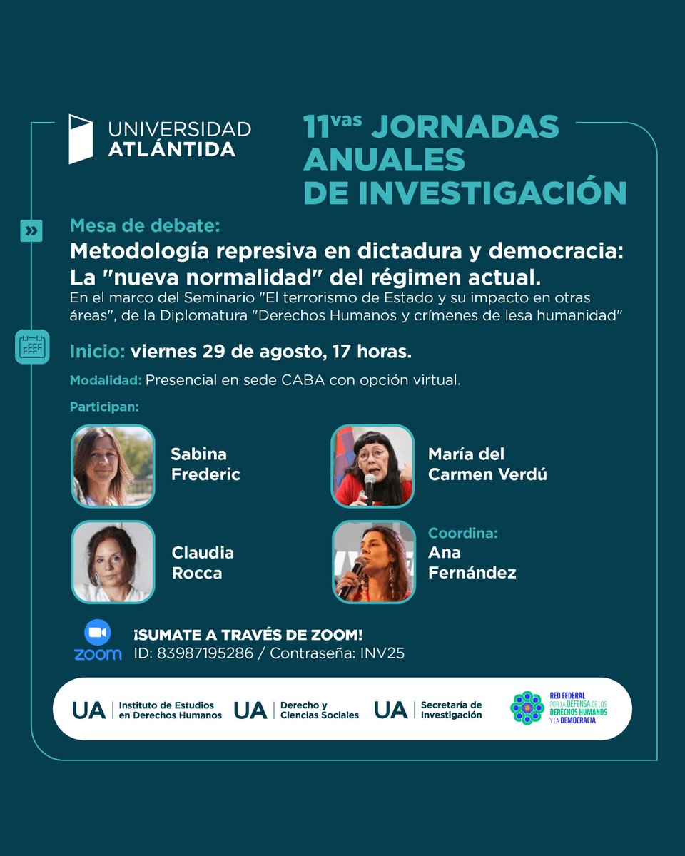 Viernes 20/8, cierre de las 11vas Jornadas Anuales de Investigación de la <a href="/Uatlantida/">Universidad Atlántida</a> , los y las esperamos!!!