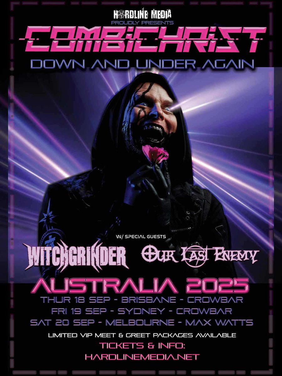 We are happy to announce that we have been added to Australian Combichrist tour. Use the code “Enemy” at checkout for 7 dollars off your ticket! Thanks <a href="/HardlineMedia/">Hardline Media</a> and <a href="/combichristarmy/">Combichrist</a> for having us!