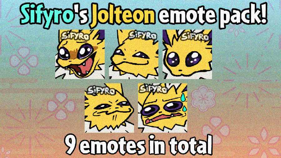 Jolteon time, Jolteon time! Download the pack there:
vgen.co/sifyro/product…
Will add more emotes if it sells at least 10 packs