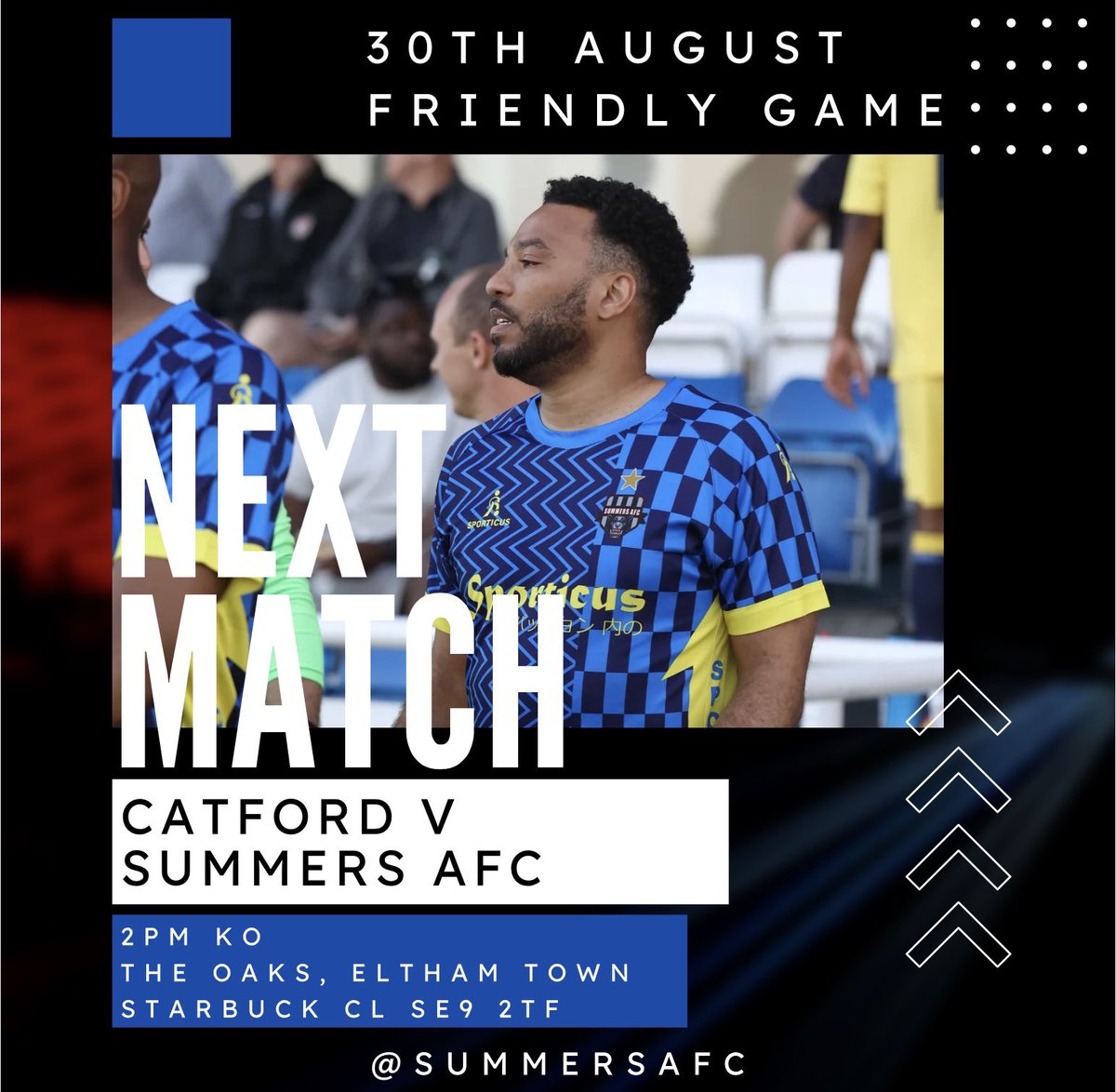 SUMMERS A.F.C (@summersafc) on Twitter photo Our final preseason friendly & we take a trip south of the river to face Southern Vets Premier League runners up Catford Wanderers😃
<a href="/EssexVetsLeague/">Essex Vets League</a> Our final preseason friendly & we take a trip south of the river to face Southern Vets Premier League runners up Catford Wanderers😃
<a href="/EssexVetsLeague/">Essex Vets League</a>