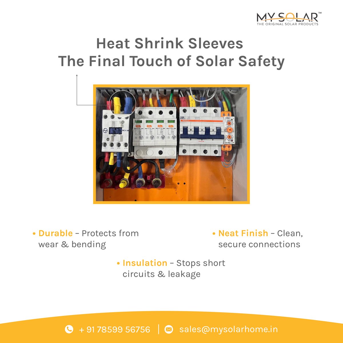 mysolar001's tweet image. Heat Shrink Sleeves are the final touch of solar safety that every system needs.With Heat Shrink Sleeves, your solar connections stay neat, durable.

📞 +91 78599 56756 | 📧 sales@mysolarhome.in | 🌐 mysolarhome.in

#MySolar #SolarExperts #PowerWithProtection