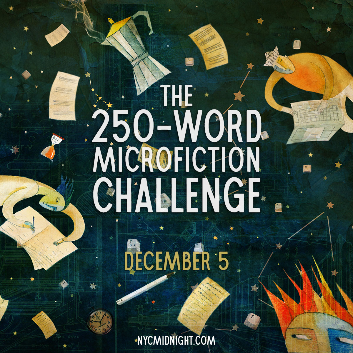 Up  for a short writing challenge? Join me in the <a href="/nycmidnight/">NYC Midnight</a> 250-word  Microfiction Challenge on December 5th!  Learn more at  nycmidnight.com/250