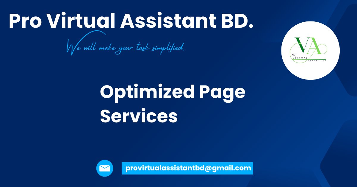 pro_virtual_ast's tweet image. Boost rankings and traffic with our expert Optimized Page Services.

Email: provirtualassistantbd@gmail.com

#woocommerce
#woocommercecsv
#SEO
#bookkeepingservices
#bookkeeping
#excelformulas
#CRMDataEntry
#wordpressdataentry
#ArticlePublication
#blogpublish
#wordpressblog