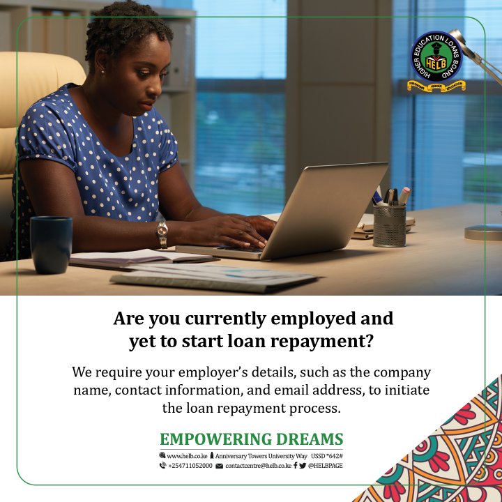 Searching for ways to make HELB repayments process easier and more manageable? Share your employer's details and our team shall be in touch and help you kick-start your loan repayment process. #KamilishaMalipoYaHELB