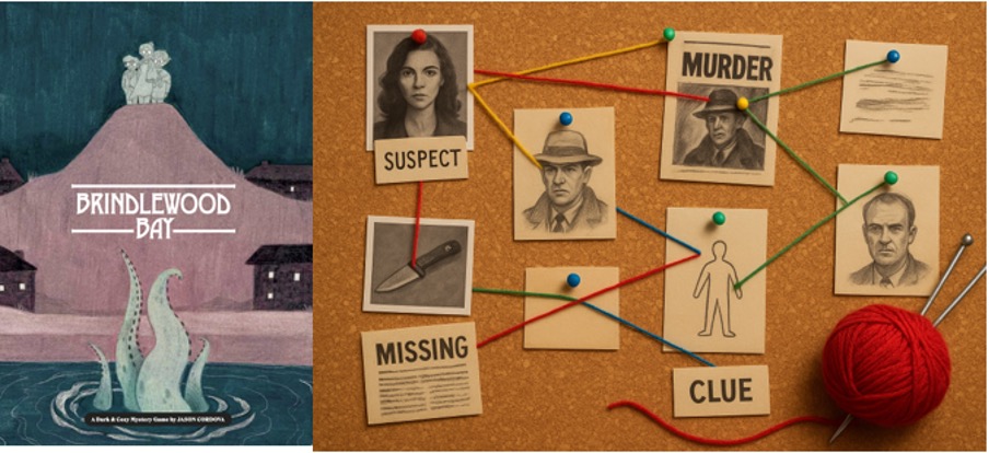 hand_mick's tweet photo. #RPGaDay2025 29 CONNECT In Brindlewood Bay players connect the clues to provide a wrap-up to the plot. The more clues the harder it is to explain and it’s a team effort to put forward a decent explanation. The GM doesn’t have any definitive solution so it becomes very creative. https://t.co/k9s5P1y5PG