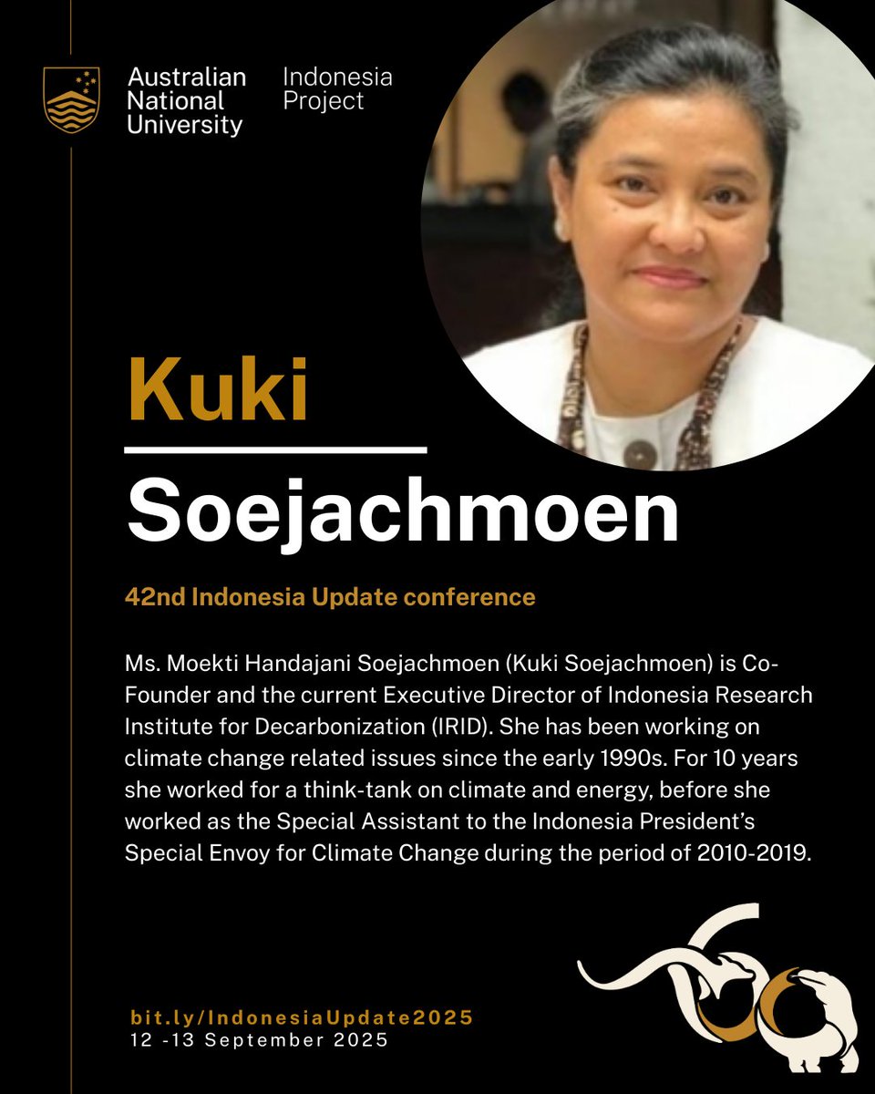 Tune in to hear from Kuki Soejachmoen of <a href="/irid_ind/">Indonesia Research Institute for Decarbonization</a> on how competing interests, shifting institutions, and changing presidential priorities shape Indonesia’s climate policy in 'Climate Change Politics and the Need for Good Climate Governance in Indonesia'

crawford.anu.edu.au/event/indonesi…