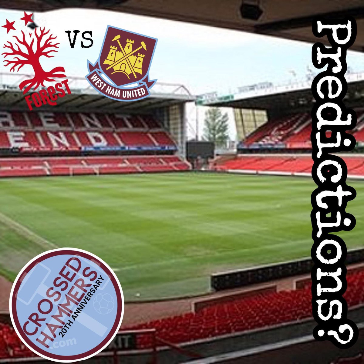Not sure on this one #WestHam vs #Forest on current form we should loose so 1.0 #Hammers !!! You ?