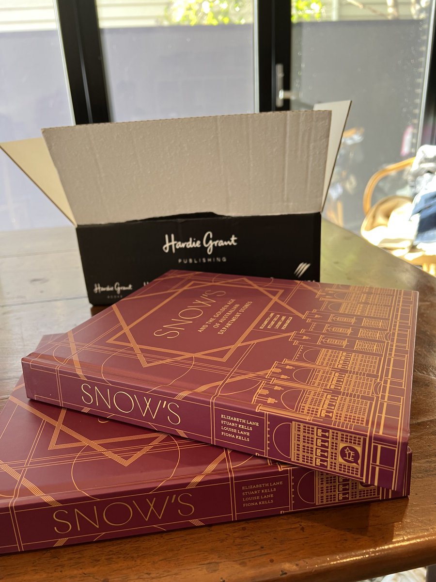 Unboxing advance copies of ‘Snow’s and the golden age of Australian department stores’ #Snows ⁦<a href="/HardieGrant/">Hardie Grant Books</a>⁩ ⁦<a href="/UniMelb/">University of Melbourne</a>⁩ ⁦<a href="/latrobe/">La Trobe University</a>⁩