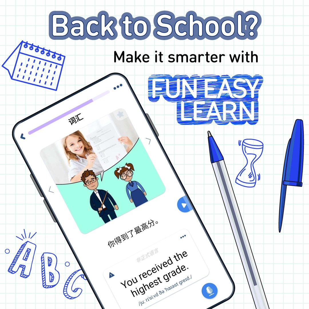 FunEasyLearn's tweet image. ✏️Ready to get #backtoschool?
Take #FunEasyLearn with you!🐝
Our #languagelearning app has:
🔸 Logically structured content
🔸 School-aligned topics & levels
🔸 Smart features & modes
Join now:
📲 Android - bit.ly/FEL-Android
📲 iOS - bit.ly/FEL-iOSapp