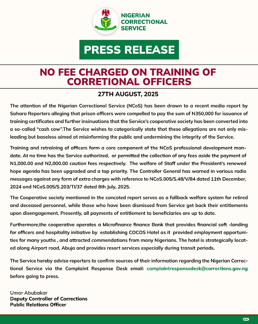 Nigerian Correctional Service (@correctionsng) on Twitter photo  Nigerian Correctional Service (@correctionsng) on Twitter photo